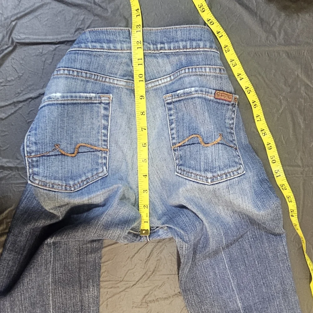 7 For All Mankind Dark Blue Boot Cut Jeans - Picture 10 of 14